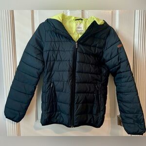 Roxy Performance Ski Jacket In Excellent Condition, Black And Lime Size Large